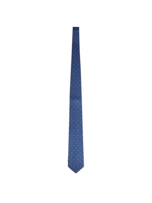 Gancini Print Silk Tie Navy Blue - SALVATORE FERRAGAMO - BALAAN 1