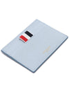 Stripe Note Compartment Pebble Grain Leather Card Wallet Light Blue - THOM BROWNE - BALAAN 6