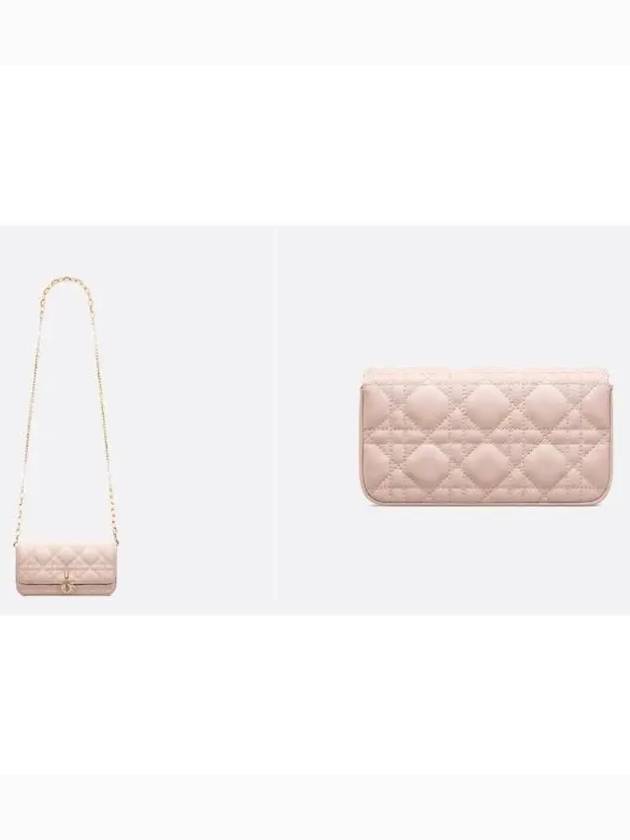 Phone Chain Cannage Lambskin Pouch Bag Pink - DIOR - BALAAN 5