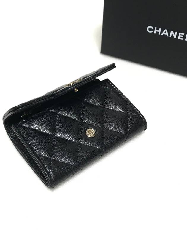 Classic Gold Logo Caviar Card Wallet Black - CHANEL - BALAAN 8