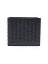 Intrecciato Calf Leather Half Wallet Black - BOTTEGA VENETA - BALAAN 2