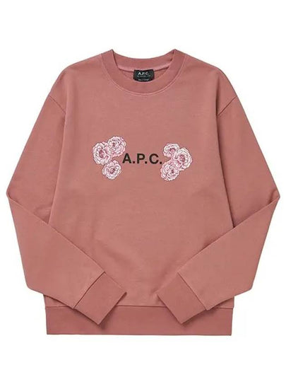 Flower Logo Sweatshirt Pink - A.P.C. - BALAAN 2