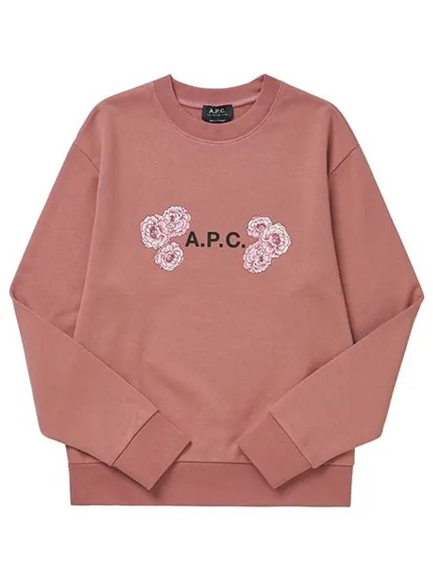 Flower Logo Sweatshirt Pink - A.P.C. - BALAAN 3