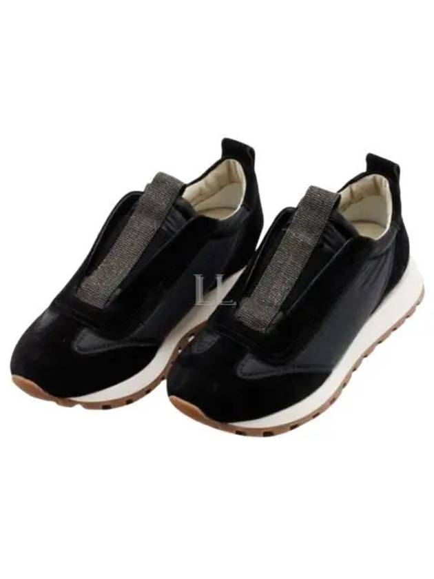 Suede Techno Runner Low Top Sneakers Black - BRUNELLO CUCINELLI - BALAAN 2