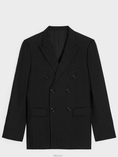 Carnaby Striped Wool Blazer Jacket Black - CELINE - BALAAN 2