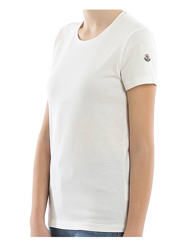 Cotton Logo Patch Short Sleeve T-Shirt White - MONCLER - BALAAN 6