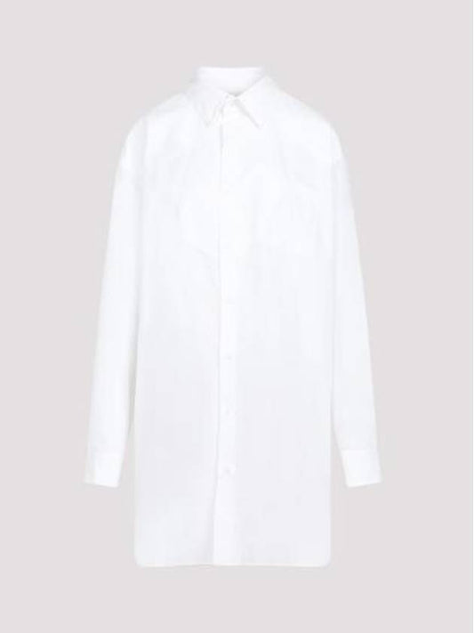 Cotton Poplin Shirt Midi Dress White - MAISON MARGIELA - BALAAN 1