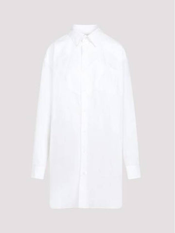 Cotton Poplin Shirt Midi Dress White - MAISON MARGIELA - BALAAN 1