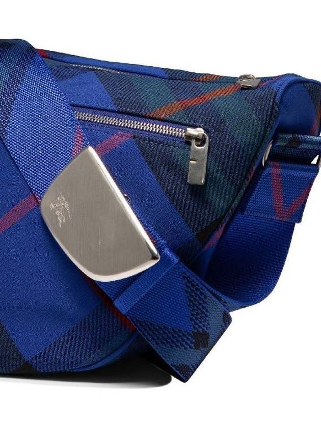 Shield Check Large Messenger Bag Blue - BURBERRY - BALAAN 5