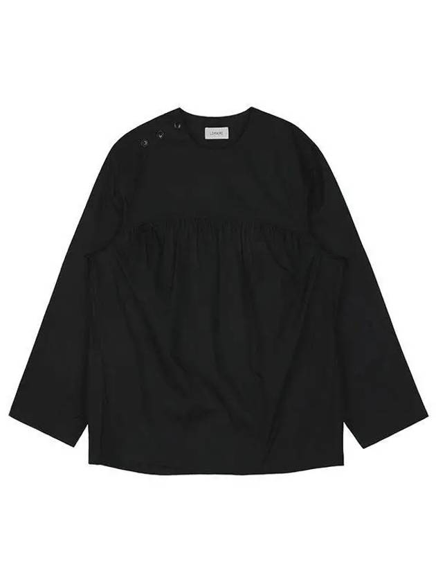 Round Neck Long Sleeve Blouse T-Shirt Black - LEMAIRE - BALAAN 2