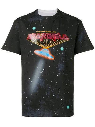 Space Print Cotton Short Sleeve T-Shirt Black - MAISON MARGIELA - BALAAN 2