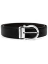 Gancini Reversible Leather Belt Black - SALVATORE FERRAGAMO - BALAAN 3