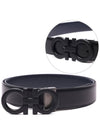 Reversible Gancini Leather Belt Black Navy - SALVATORE FERRAGAMO - BALAAN 3