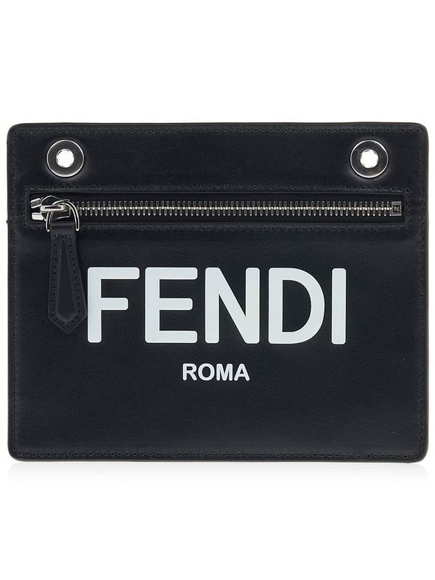 Peekaboo Pocket Clutch Bag Black - FENDI - BALAAN 2