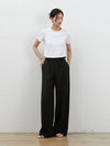 Linen wide string long pants black - RYUL+WAI: - BALAAN 2