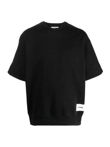 Logo Patch Cotton Short Sleeve T-Shirt Black - JIL SANDER - BALAAN 1