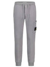 Compass Patch Cotton Jersey Track Pants Light Grey - STONE ISLAND - BALAAN 2