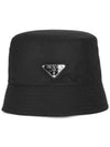 Re-Nylon Triangle Logo Bucket Hat Black - PRADA - BALAAN 2