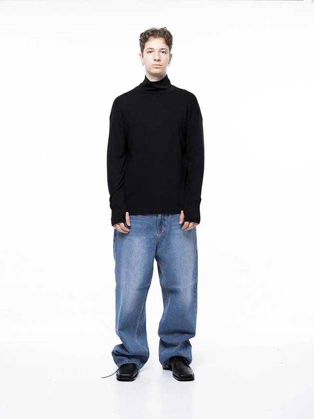 Men s M243TP04BK Spandex Finger Warmer Turtleneck Polar T shirt Black - CHANCE'S NOI - BALAAN 5