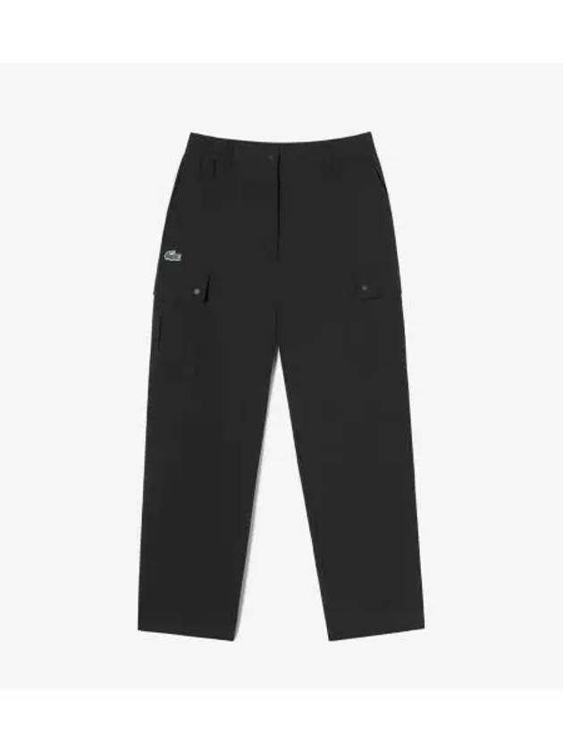 women cargo pants black - LACOSTE - BALAAN 1