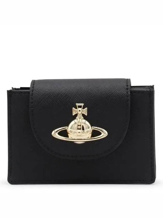 Logo Plaque Half Wallet Black - VIVIENNE WESTWOOD - BALAAN 3