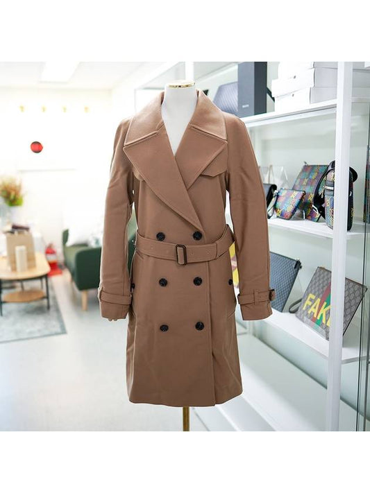 Wool Cashmere Trench Coat Camel - BURBERRY - BALAAN 2