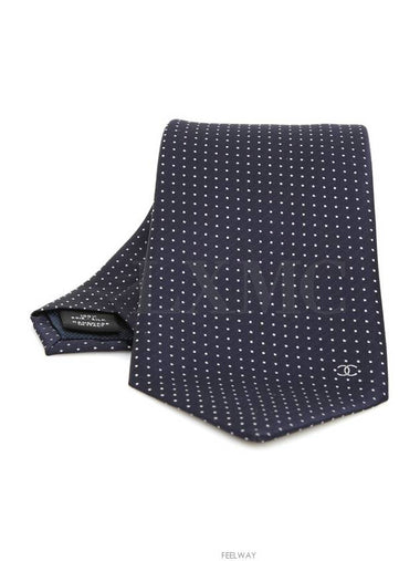 Tie gift men s CC silk navy polka dots - CHANEL - BALAAN 1