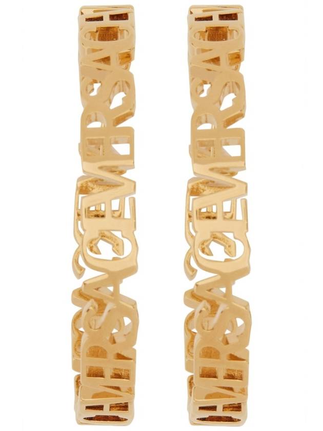 lettering logo earrings gold - VERSACE - BALAAN 3