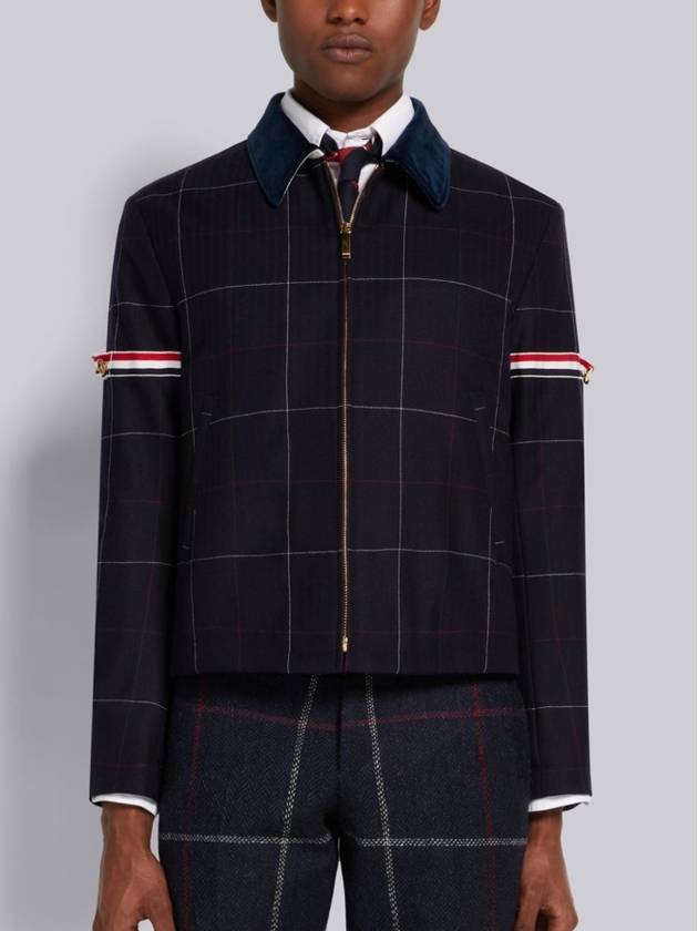 Men's Herringbone Wool Blazer Jacket Navy - THOM BROWNE - BALAAN 2