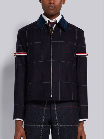 Men's Herringbone Wool Blazer Jacket Navy - THOM BROWNE - BALAAN 2