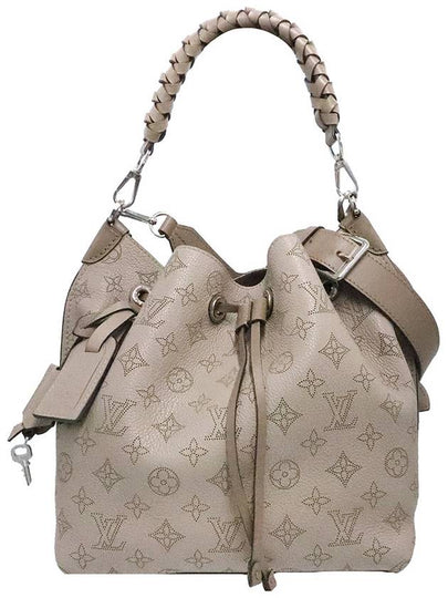 Women s Louis Vuitton M55799 Galle Gray Mahina Leather Muria Bucket 2WAY gt bag Gangbuk used luxury goods - LOUIS VUITTON - BALAAN 2