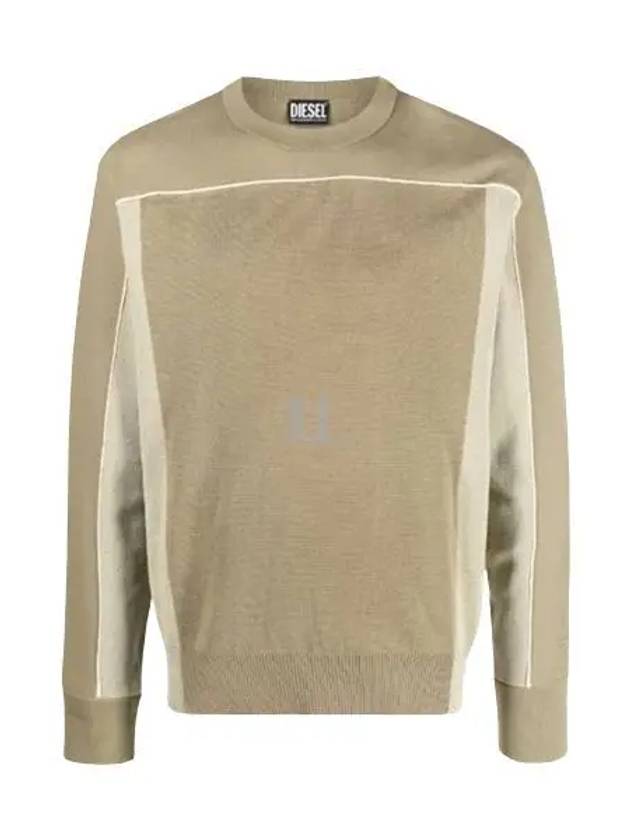 Logo Embroidery Crew Neck Knit Top Brown - DIESEL - BALAAN 2