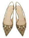 GG Low Slingback Heel Beige - GUCCI - BALAAN 3