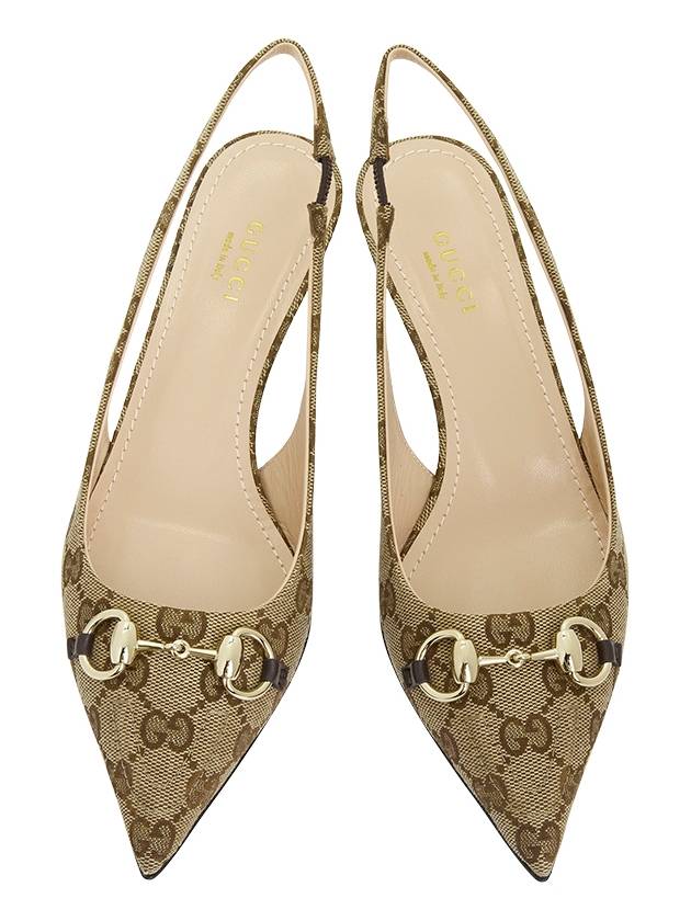 GG Low Slingback Heel Beige - GUCCI - BALAAN 3