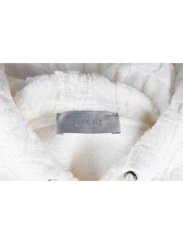 Oblique terry jacquard hoodie white XXS 90 95 - DIOR - BALAAN 8