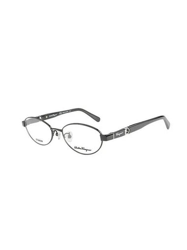 Eyewear Oval Titanium Eyeglasses Black - SALVATORE FERRAGAMO - BALAAN 1