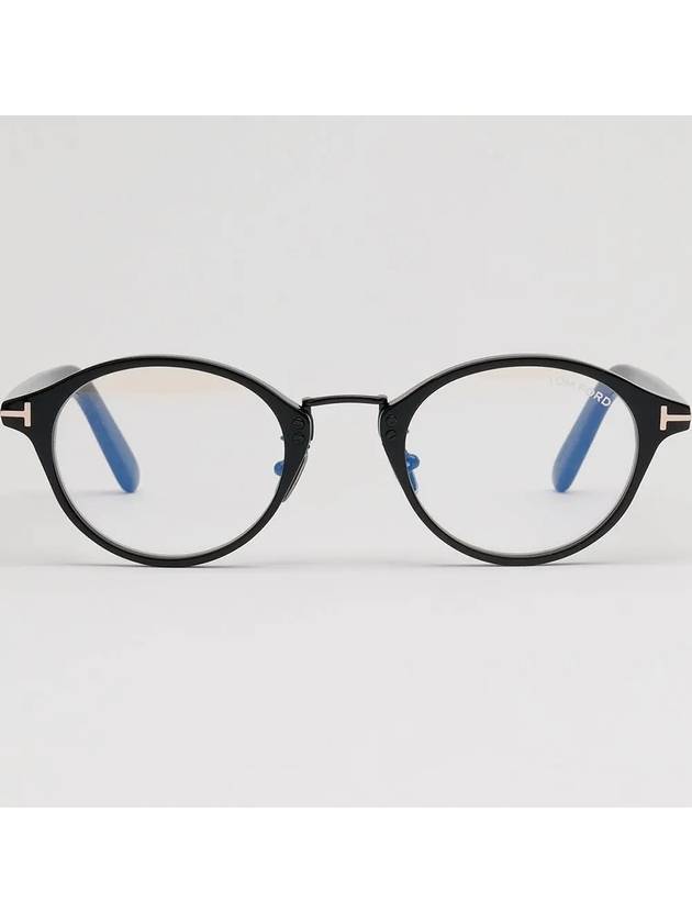 Glasses Frame TF5920DB 001 Round Horn Frame Blue Light Blocking Asian Fit Eye Protection - TOM FORD - BALAAN 3