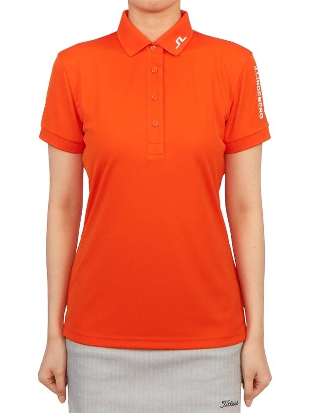 Women's Golf Tour Tech Polo Shirt Orange - J.LINDEBERG - BALAAN 2