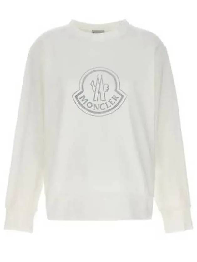 8G00053 899TR 033 Crystal Logo Cotton Sweatshirt 932782 - MONCLER - BALAAN 1