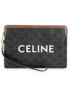 Women s Logo Print Triomphe Canvas Strap Clutch Brown 10J502FES 04LU - CELINE - BALAAN 1