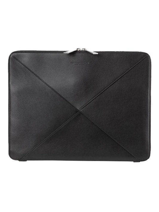 Intrecciato Leather Clutch Bag Black - BOTTEGA VENETA - BALAAN 1