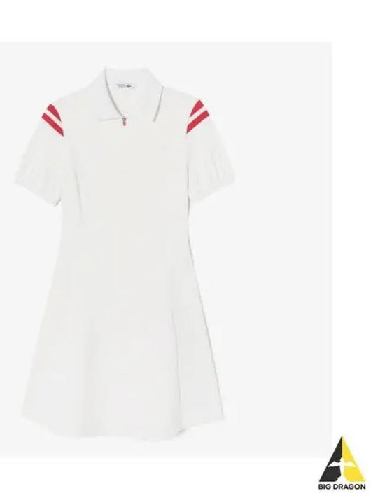 Women s Tennis Color Point Jersey Dress OFFWHITE Off White - LACOSTE - BALAAN 1