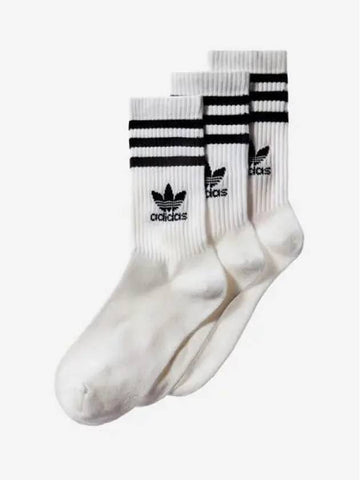 Mid cut crew socks 3 pack white - ADIDAS - BALAAN 1