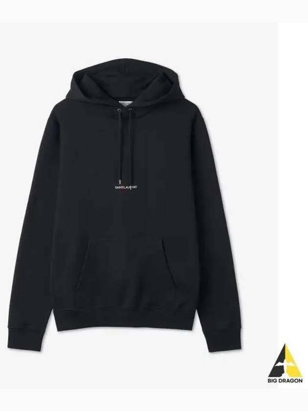 Signature Logo Hooded Top Black - SAINT LAURENT - BALAAN 2