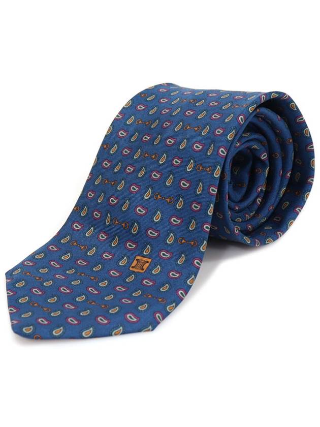 100 silk blue multi pattern tie - CELINE - BALAAN 2