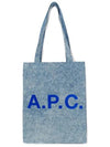 Flock Logo Rue Eco Tote Bag Blue - A.P.C. - BALAAN 2