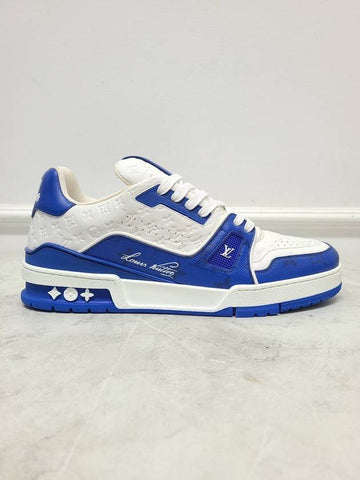 Blue LV Monogram Trainer Sneakers 7 - LOUIS VUITTON - BALAAN 1