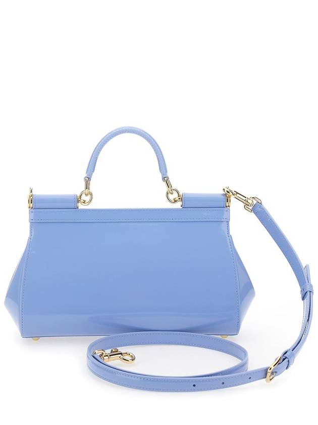 'Sicily' Light Blue Handbag With Logo Plaque In Patent Leather Woman - DOLCE&GABBANA - BALAAN 2