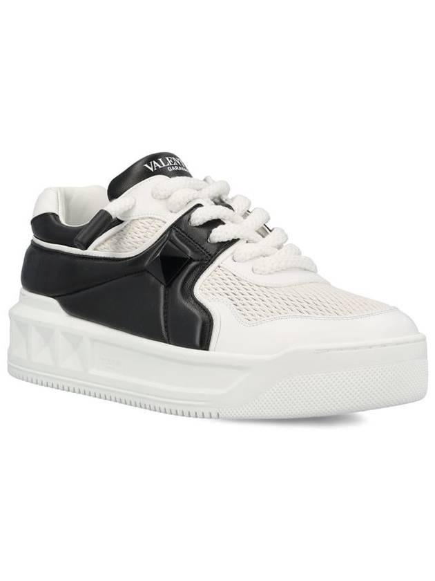 One Stud XL Low Top Sneakers Black White - VALENTINO - BALAAN 3