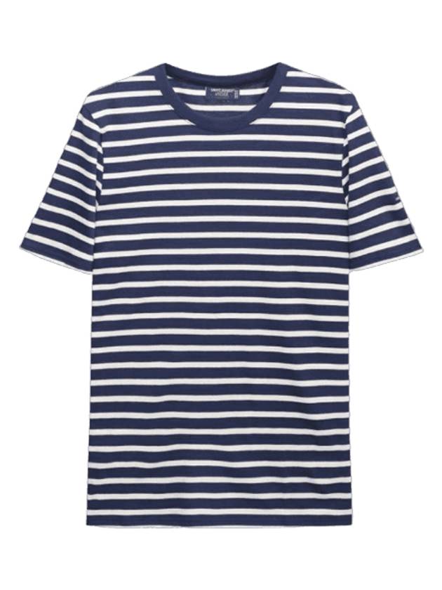 Plouider Striped Short Sleeve T-Shirt Marine Ecru - SAINT JAMES - BALAAN 1